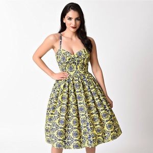 Unique Vintage BNWOT Chateau Swing Damask Dress